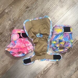 NEW Colorful dog Cloth Diaper Set with ruffles